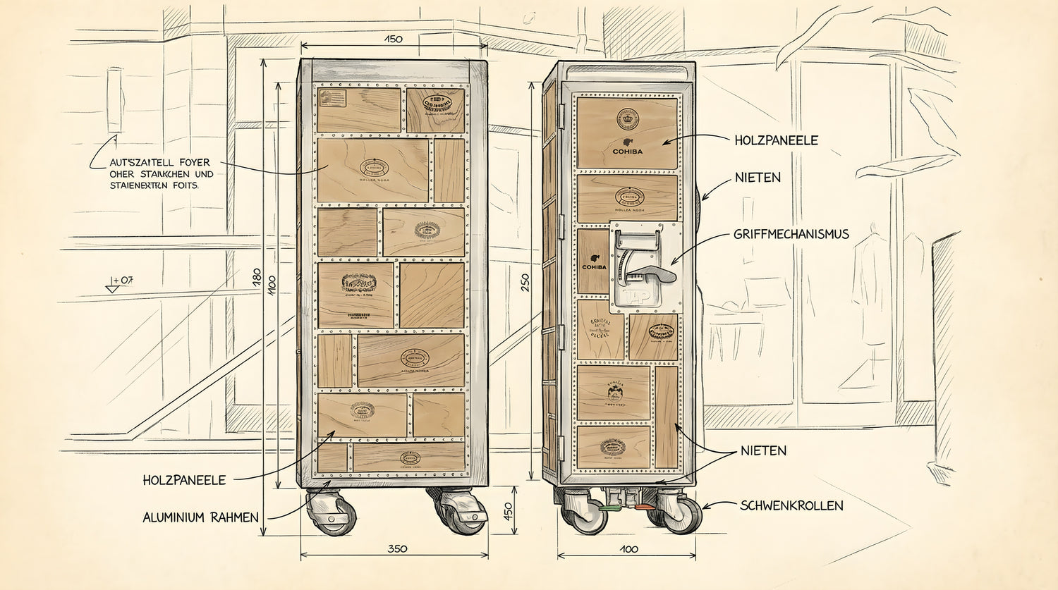 Zedernholzblättern aus recycelten Zigarrenkisten 