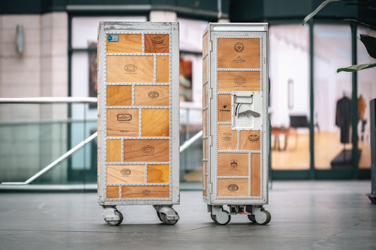 Zwei Seiten Flugzeugtrolley Humidor Zedernholz